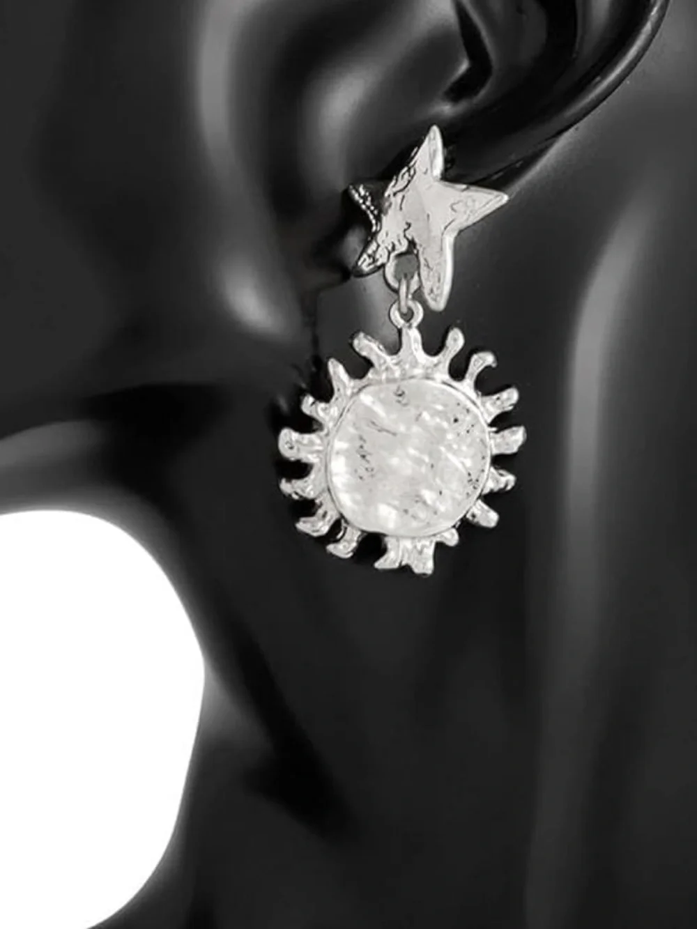 Zara Silver Star and Sun Dangle Earrings